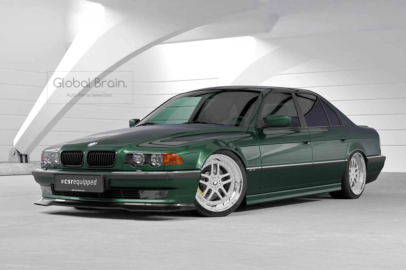 1994-2001 BMW 7シリーズ E38 フロント リップ スポイラー/ ウイング トリム エクステンション ディフューザー csr