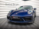 ポルシェ 991 992 カレラ スポーツデザインPKG フロント リップ スポイラー V2/ PORSCHEスプリッター ディフューザー エアロ パーツ カス...