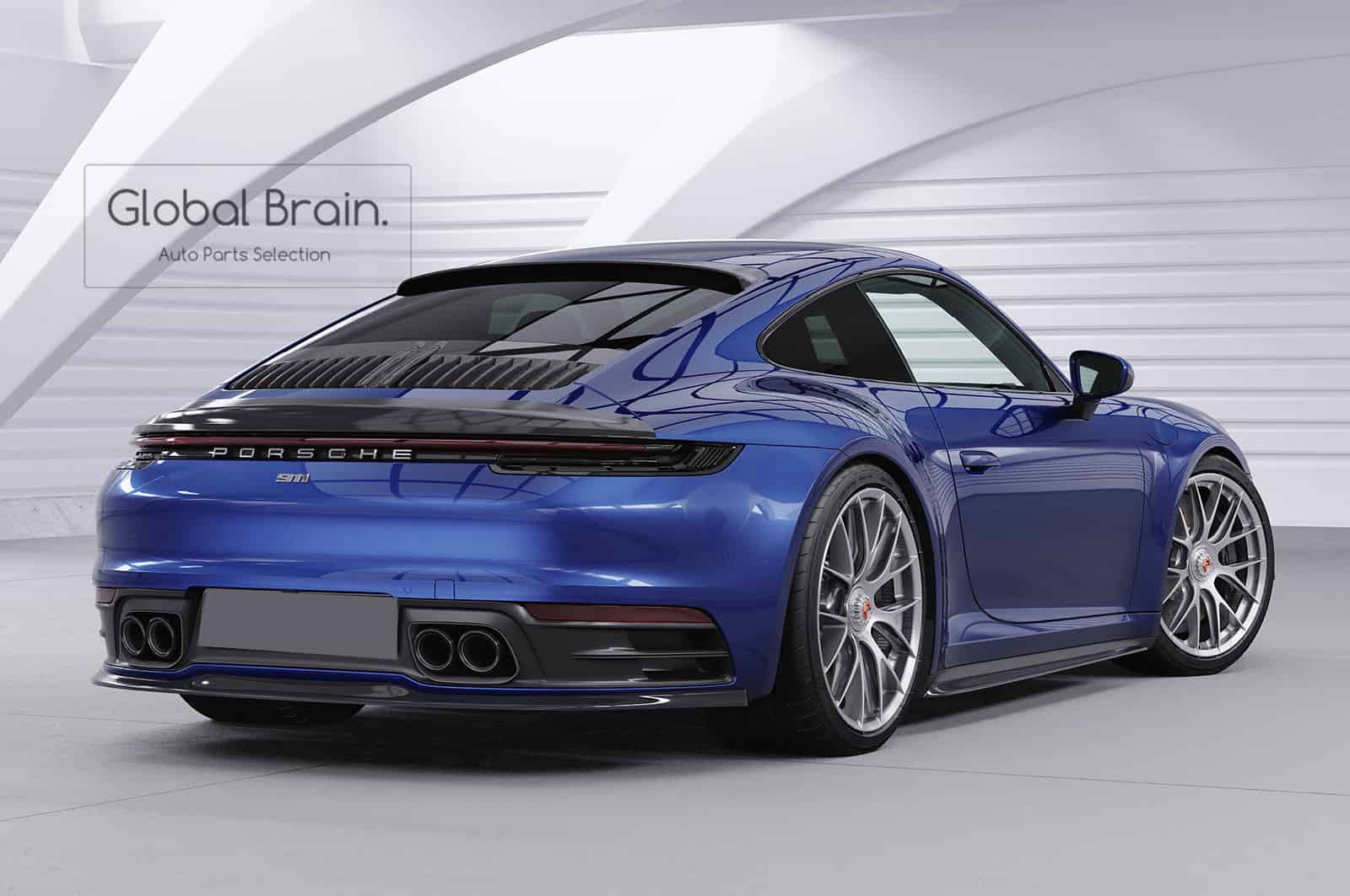 ポルシェ 911 992 カレラ リア ルーフ スポイラー / ウイング トリム エクステンション ディフューザー csr
