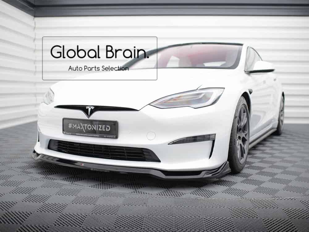 樂天商城 - 2023- テスラ モデルS プラッド フロント スプリッター スポイラー V.2/ Tesla スプリッター ディフューザー エアロ パーツ カスタム チューン