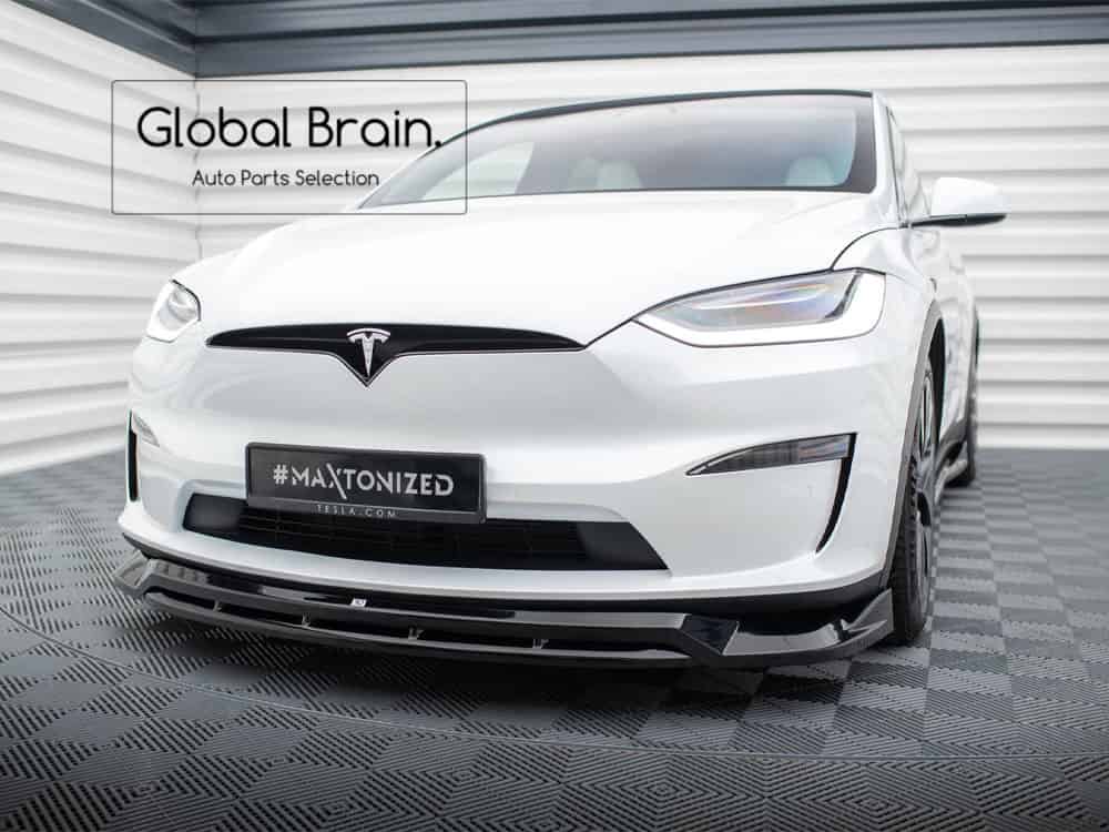 樂天商城 - 2023- テスラ モデル X 後期 フロント リップ スポイラー V1/ Tesla スプリッター ディフューザー エアロ パーツ カスタム チューン