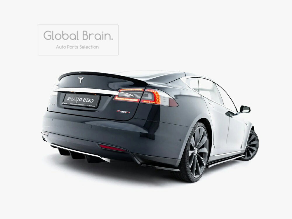 乐天商城 - テスラ モデル S 前期 リア サイド スプリッター スパッツ V1/ TESLA スプリッター ディフューザー エアロ パーツ カスタム チューン