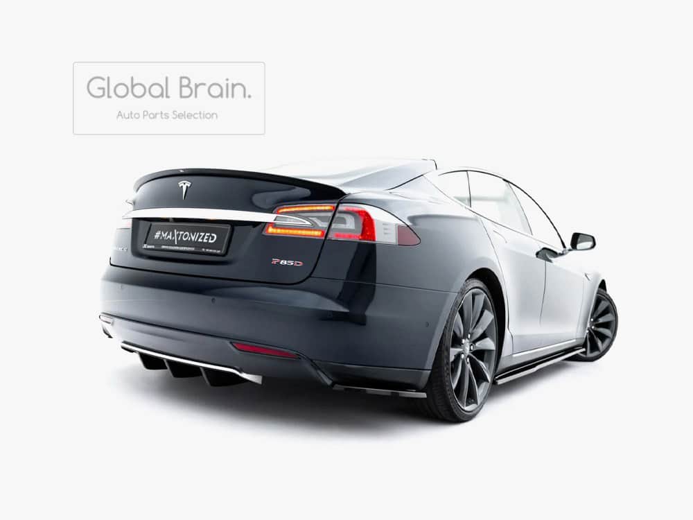 乐天商城 - テスラ モデル S 前期 リア サイド スプリッター スパッツ V2/ TESLA スプリッター ディフューザー エアロ パーツ カスタム チューン