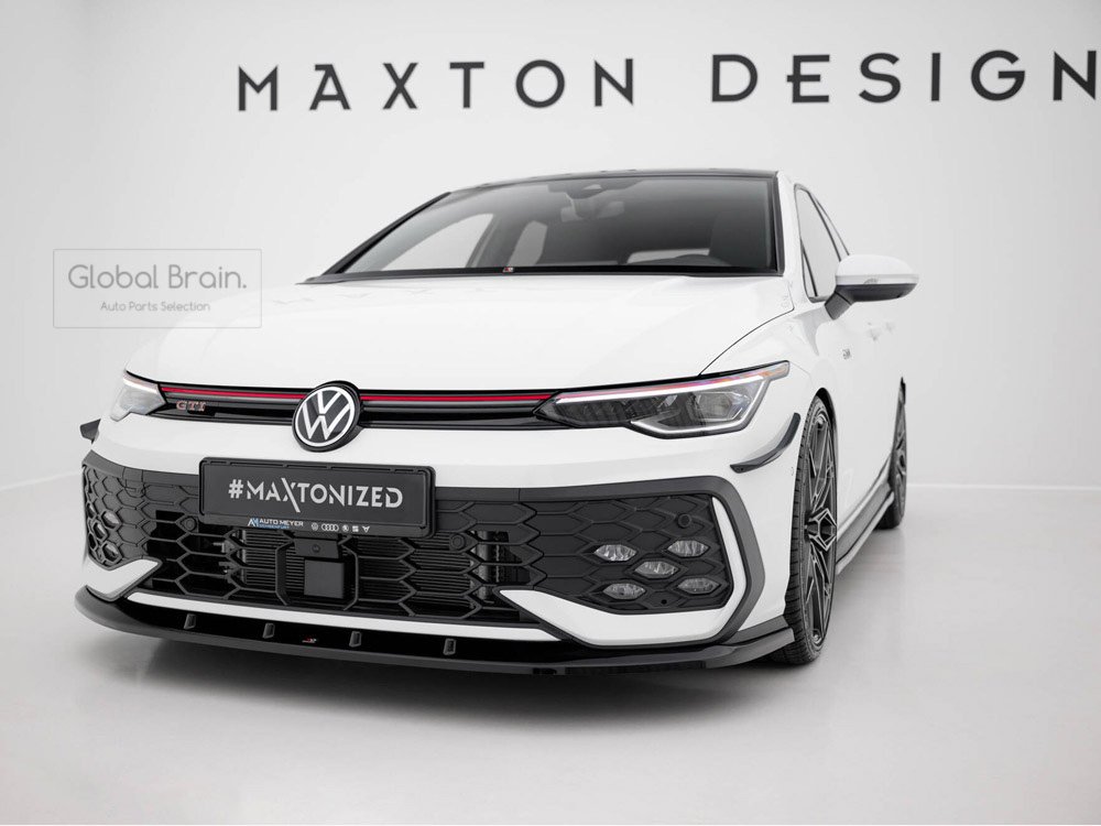 フォルクスワーゲン ゴルフ8 後期 GTI / 8.5 フロント リップ スポイラー V5/ VW スプリッター ディフューザー エアロ パーツ カスタム チューン