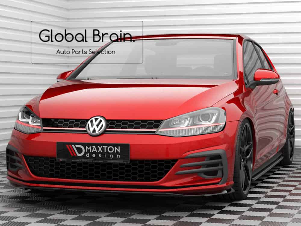 乐天商城 - フォルクスワーゲン ゴルフ 7 後期 7.5 GTI フロント リップ スポイラー V4/ VW スプリッター ディフューザー エアロ パーツ カスタム チューン