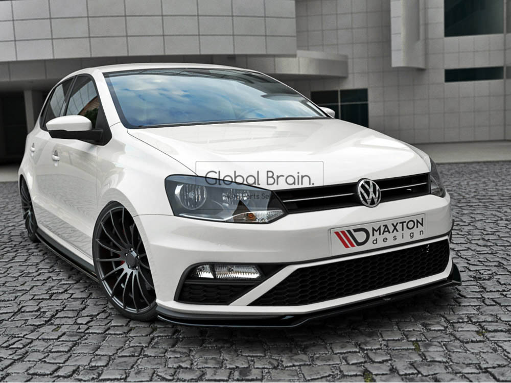 乐天商城 - フォルクスワーゲン ポロ 5 6R GTI フロント リップ スポイラー V2 /フロント スプリッター エプロン バンパー