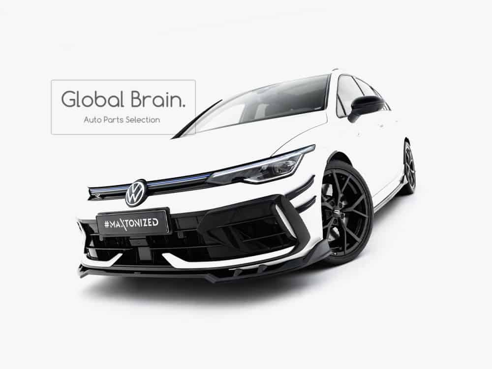 フォルクスワーゲン ゴルフ8 R 後期 フロント リップ スポイラー V1/ VW スプリッター ディフューザー エアロ パーツ カスタム チューン