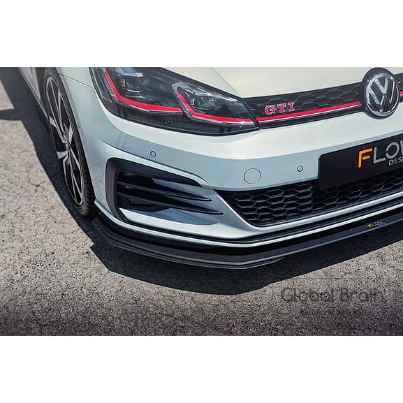 乐天商城 - フォルクスワーゲン ゴルフ 7.5 GTI 後期 - フロント リップスポイラー用 エクステンション / スプリッター ディフューザー エアロ パーツ flow design
