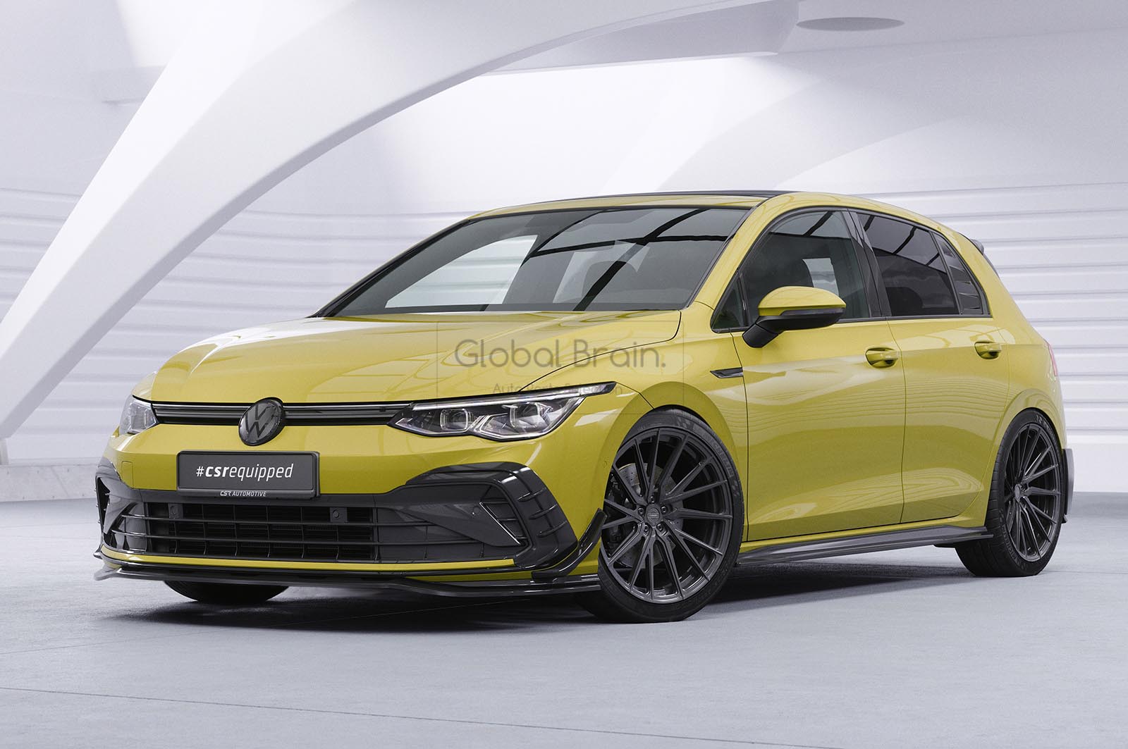 フォルクスワーゲン ゴルフ8 GTI Rライン フロント リップ スポイラー / フロント スプリッタ― バンパー アンダー ディフューザー スカート 429