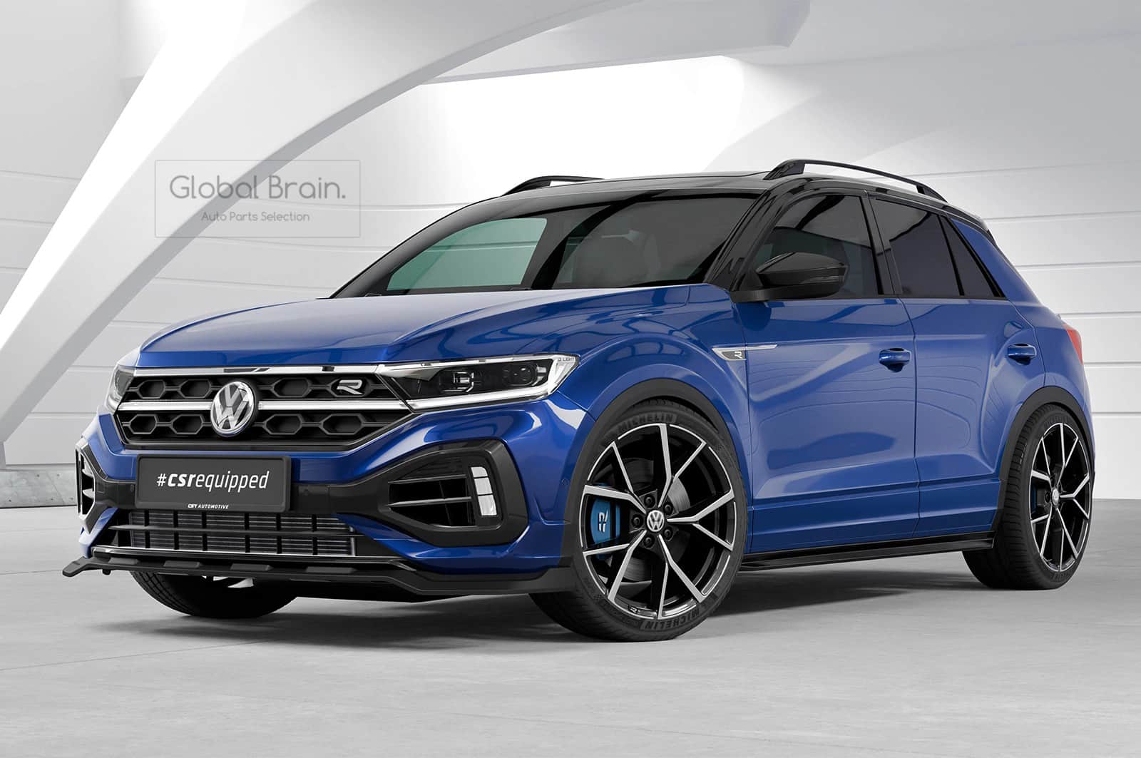 樂天商城 - フォルクスワーゲン Tロック T-roc R 後期 フロント リップ スポイラー/フロント スプリッター バンパー ディフューザー フラップ 012