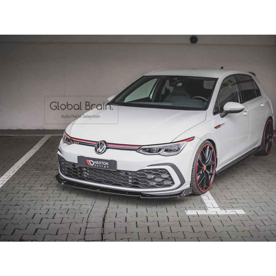 乐天商城 - フォルクスワーゲン ゴルフ 8 Rライン/GTI フロント リップ スポイラー V3/ VolksWagen スプリッター ディフューザー エアロ パーツ カスタム チューン
