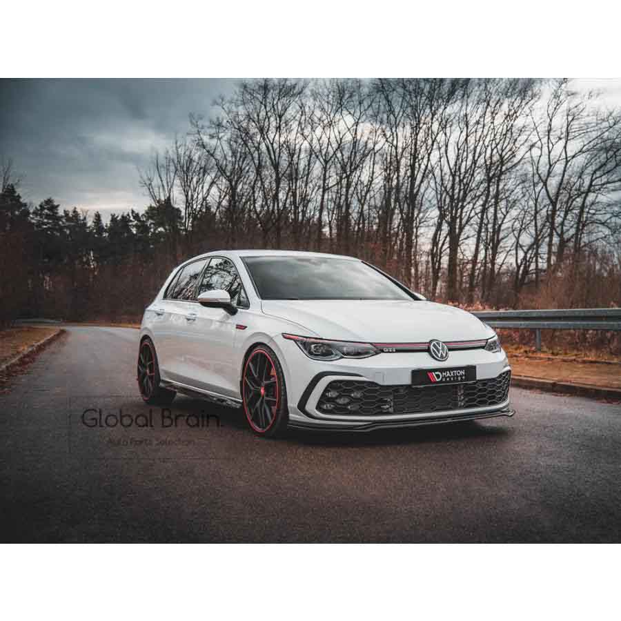 乐天商城 - フォルクスワーゲン ゴルフ 8 RラインGTI フロント リップ スポイラー V4/ VolksWagen スプリッター ディフューザー エアロ パーツ カスタム チューン