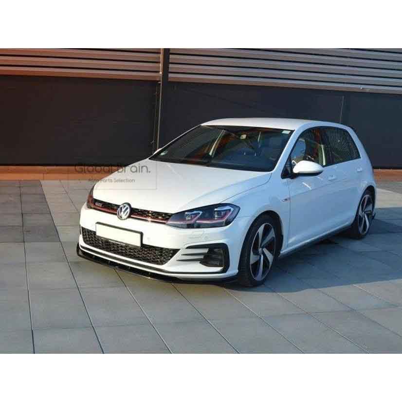 乐天商城 - フォルクスワーゲン ゴルフ 7.5 GTI 後期 フロント リップ スポイラー V1/ VolksWagen スプリッター ディフューザー エアロ パーツ カスタム チューン
