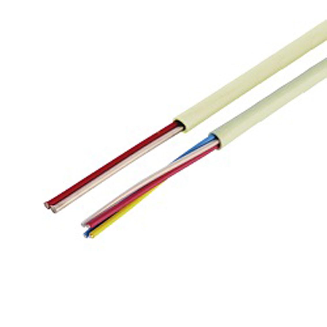 芯数:2芯(平型) 導体構成:1本/0.9mm 導体外径:0.9φmm 絶縁体標準厚:0.21mm 絶縁体外径:1.32mm シース標準厚:0.6mm シース色:象牙色 仕上外径:2.5×4φmm 概算質量:21kg/km