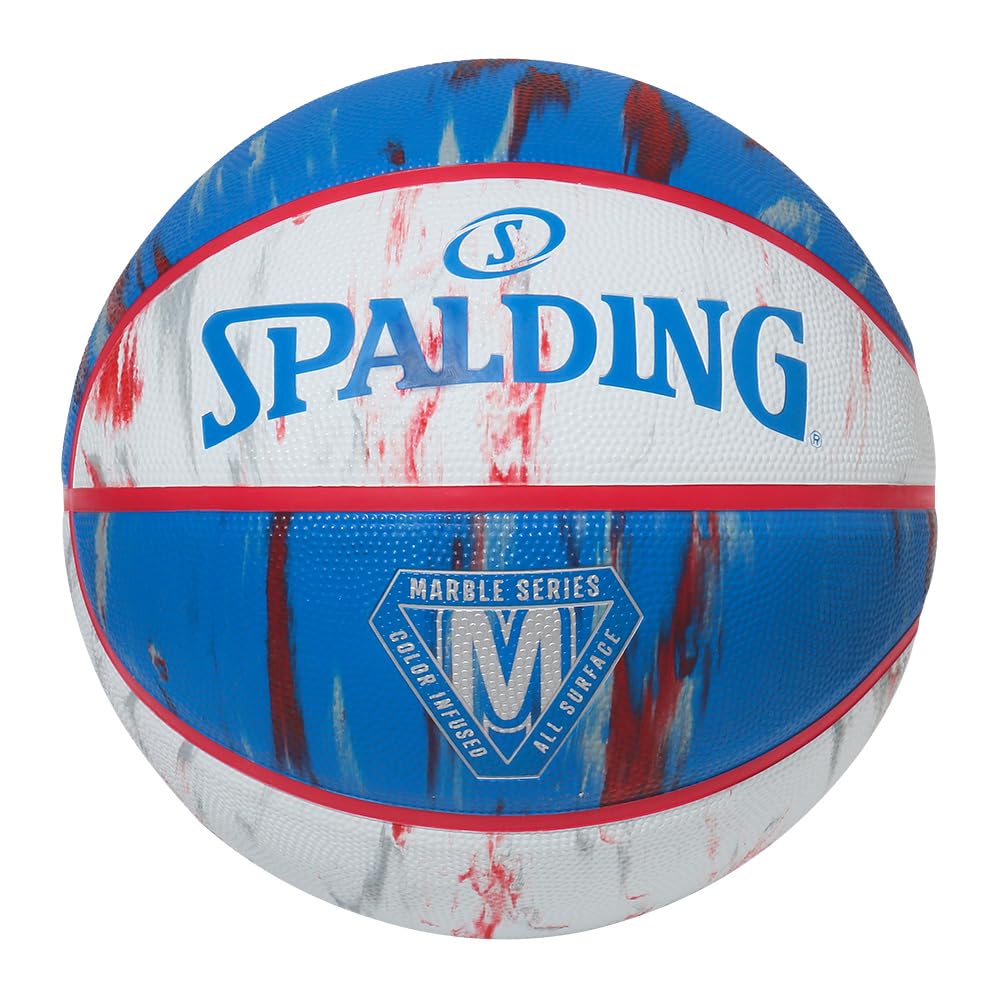 SPALDING(スポルディング) マーブル レッド×ホワイト×ブルー ラバー 5号球 84-929Jバスケ バスケットボール