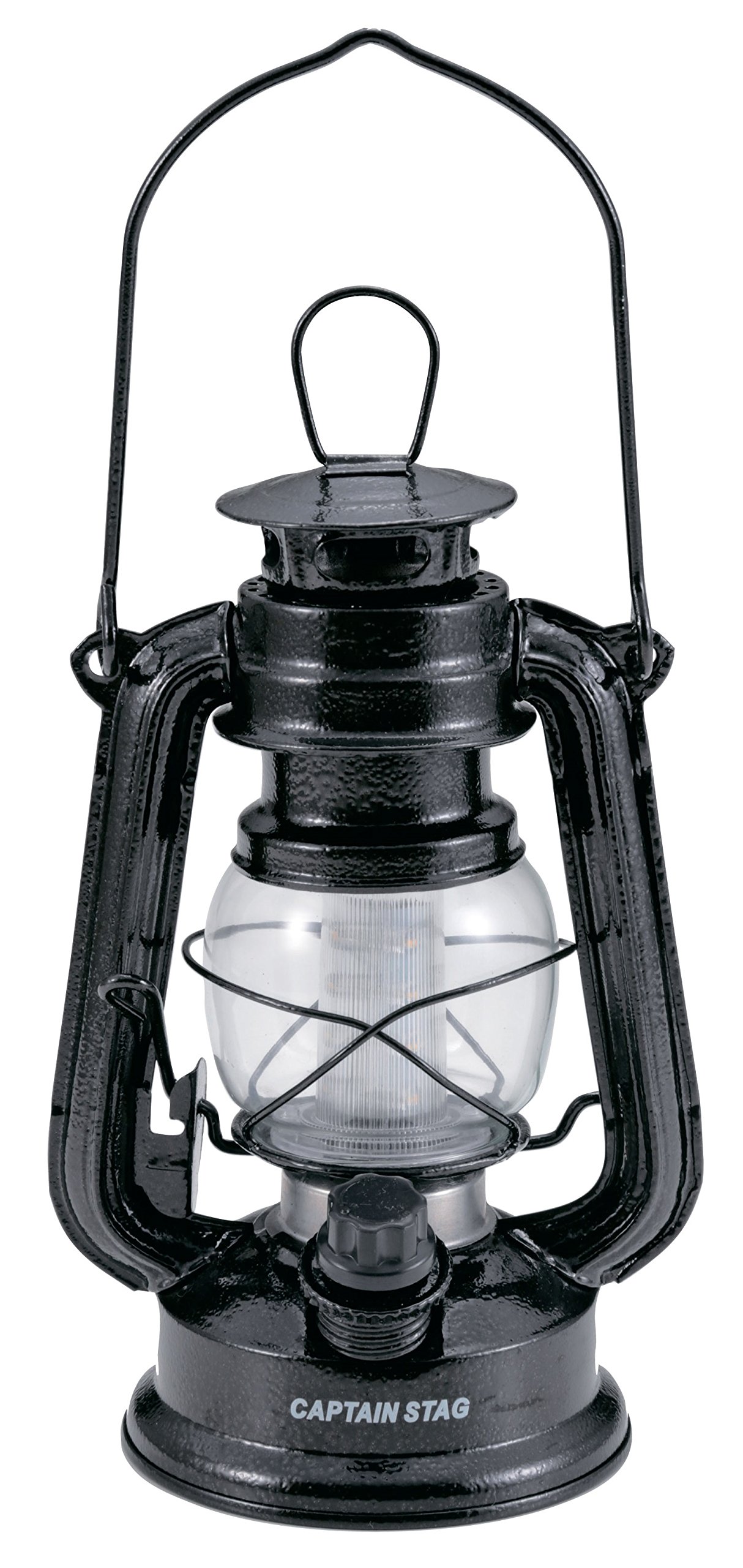 製品サイズ:外径120×高さ220mm(取っ手含まず) 重量:230g(乾電池含まず) 材質(品質):本体・持ち手:鉄(ハンマートン塗装)、スイッチ:ABS樹脂、リフレクター:ポリスチレン、ホヤ:ガラス 仕様/その他:光源:暖色LED(発光ダイオード)12個 電源:DC6V単3形乾電池4個使用(別売) 電池寿命:連続最小約8~最大24時間(アルカリ乾電池使用時)※使用状況により異なります。