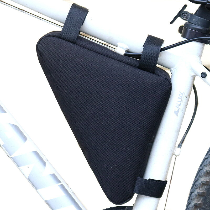 スタンダード バイ ラボの送料無料 フレームバッグ 車体装着バッグ ポーチ 自転車用アクセサリー 三角形 トライアングル ポケット付き 無地 単色 シンプル マジック テープ 面ファスナー サイクリング スマホ入れ｜アングル2