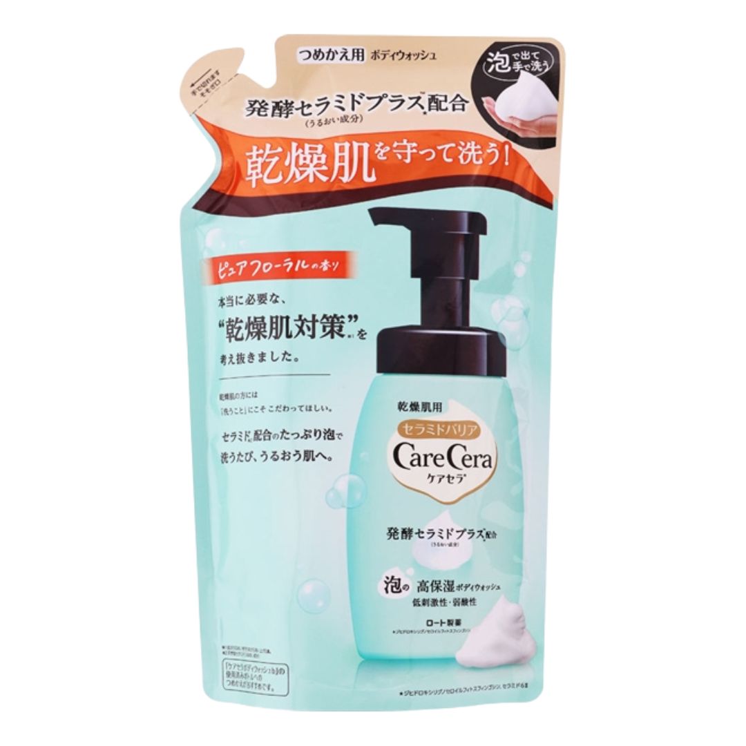 Soaps, Body Washes - ケアセラ CareCera 泡の高保湿ボディウォッシュ 泡 高保湿 ボディウォッシュ ボディソープ 詰替え用 詰め替え 詰替 385mL 乾燥肌 低刺激 弱酸性 ロート製薬