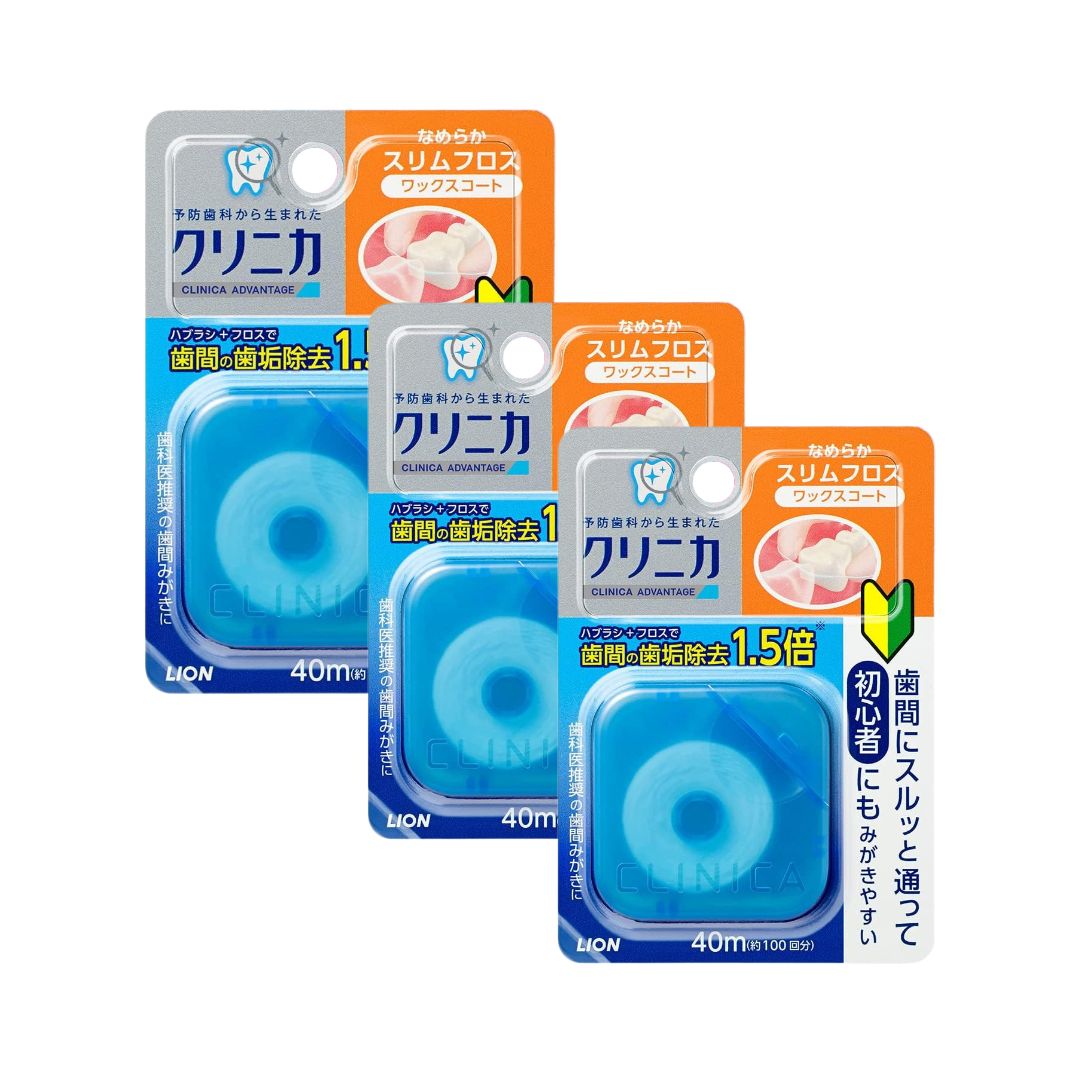 初心者でも歯間に挿入しやすく、みがきやすいデンタルフロス。 ●初心者でも使いやすい非膨潤タイプ。 ●歯間にスルッと挿入できるスリムなフロス糸。 ●歯間に挿入しやすいワックスタイプ。 ●摩擦が低いポリエステル&ナイロン複合フィラメントを採用。 ●キシリトール配合。 ●ミントフレーバー。 こちらの商品のケースカラーは、ブルー・クリア・ピンクの3色がございます。色はお選びいただくことが出来ませんのでご了承願います。 【原材料・成分】 フロスの材質／ナイロン、ポリエステル 【使用方法】 ●日光の当たらない所に、高温・多湿は避けて保管してください。 ●フロスを無理に挿入しないでください。歯や歯ぐきを傷つけるおそれがあります。 ●フロスが歯と歯の間に引っかかったり、切れやすい時は歯のつめものが悪くなっていたり、ムシ歯のおそれがありますので、歯科医師に相談してください。 ●カッターで指を切らないようにご注意ください。