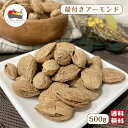 殻付き アーモンド 500g ナッツ 塩味 チャック付保存袋 味付き メール便 送料無料 おつまみ 父の日