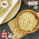 松の実 生 200g 無塩 無油 保存料無添加 ナッツ チャック付保存袋 メール便 送料無料 生ナッツ