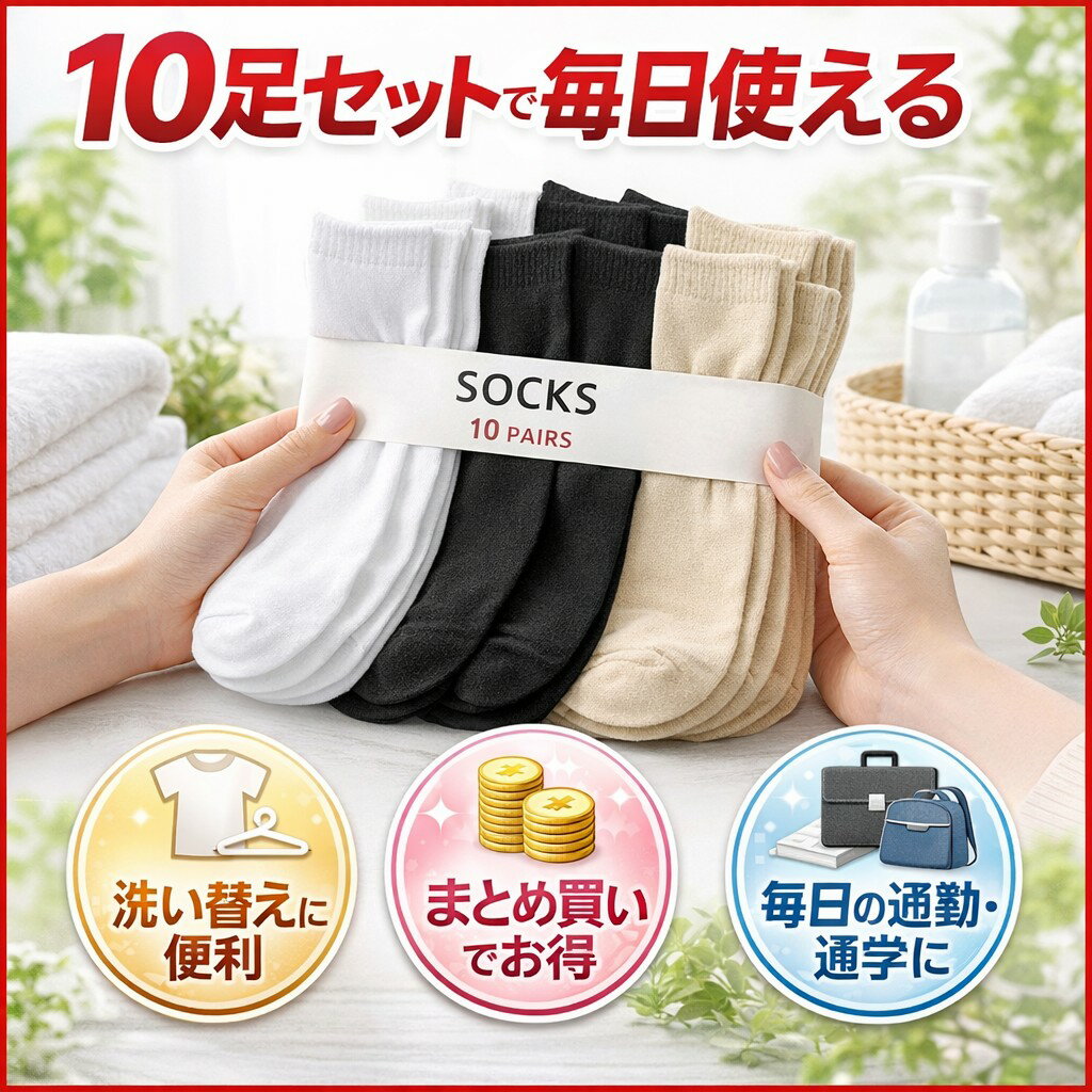 レディース ソックス 10足セット 靴下 薄手...の紹介画像2