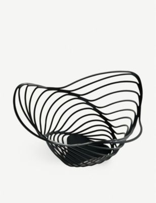 ALESSI トリニティー エポクシー レジンコート スチール シトラス バスケット 33cm Trinity epoxy resin-coated steel citrus basket 33cm BLACK