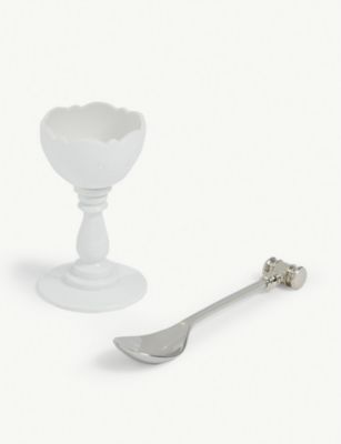 ALESSI hXh GbOJbv EBY GbOI[vjO XeXX`[ Xv[ Dressed eggcup with egg-opening stainless-steel spoon