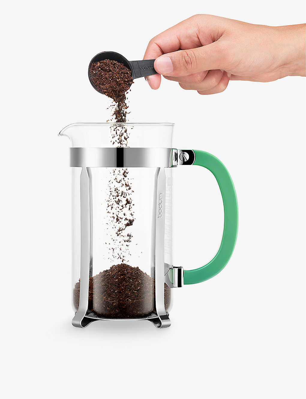 Global HomesのBODUM ボダム×MOMA カフィティエラ フランス製 8カップ ステンレス製コーヒーメーカー 1L Bodum x MOMA Caffettiera French eight-cup stainless-steel coffee maker 1L Dark Green And Lilac｜アングル2