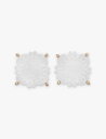 GOHAR WORLD レースパール装飾のコットンと洋梨のコースター Lace pearl-embellished cotton and pear coaste...