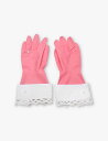 GOHAR WORLD ホストレーストリムゴム手袋 Host lace-trim rubber gloves YELLOW