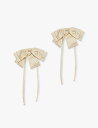 GOHAR WORLD ストライプ柄コットン混紡ナプキンリボン2個セット Striped cotton-blend napkin bows set of two...