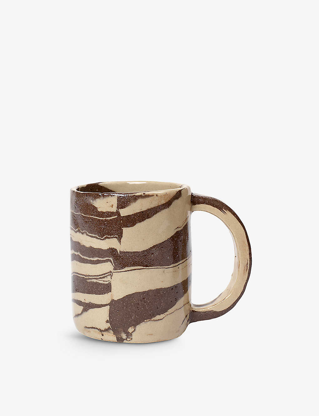 FERM LIVING 龍大理石模様のストーンウェアマグカップ Ryu marble-pattern stoneware mug Sand/brown