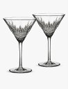 WATERFORD リズモア ダイヤモンドクリスタル マティーニグラス 2個セット Lismore Diamond crystal Martini glasse...