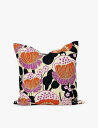 A WORLD OF CRAFT BY AFROART カシミールポピー柄ウール&コットンクッション 50cm x 50cm Kashmir poppy-pat...