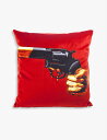 SELETTI リボルバーグラフィックプリント織りクッションカバー 50cm x 50cm Revolver graphic-print woven cushion cover 50cm x 50cm
