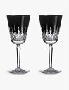 WATERFORD リズモア ブラック ミディアム クリスタル ゴブレット 2個セット Lismore Black medium crystal goblets...