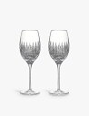 WATERFORD リズモア ダイヤモンドエッセンス クリスタル 白ワイングラス 2個セット Lismore Diamond Essence crystal w...