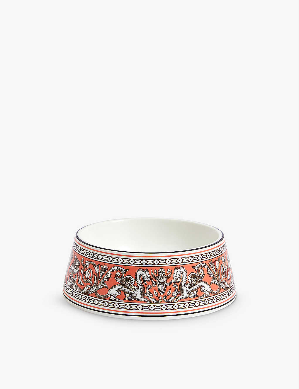WEDGWOOD フィレンツェモチーフプリントのボーンチャイナペットボウル 17cm Florentine motif-print bone-china pet bowl 17cm