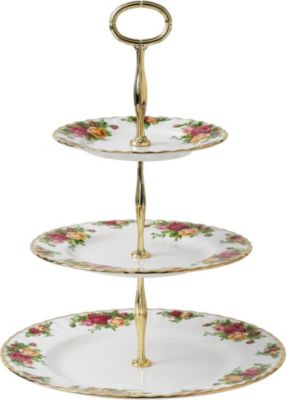 ROYAL ALBERT I[h Jg[ [Y 3eBA[ P[L X^h Old Country Roses 3-tier cake stand