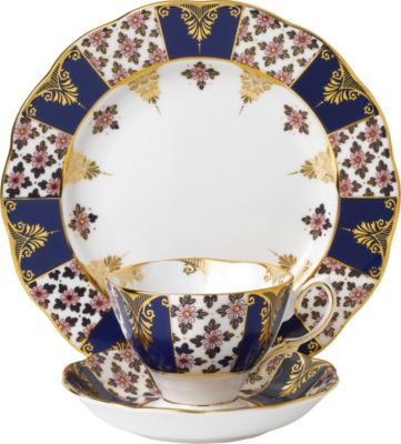 ロイヤルアルバート ティーカップ ROYAL ALBERT 100 イヤー リージェンシー ブルー 3ピース ティーセット (1900's） 100 years regency blue 3-piece tea set (1900's)