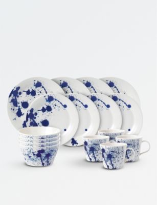 ROYAL DOULTON pVtBbN XvbV |[ZC 16s[X fBi[ Zbg Pacific Splash porcelain 16-piece dinner set