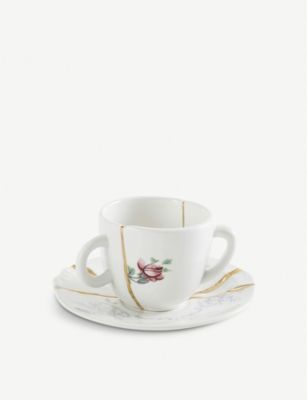 SELETTI キンツギ N1 ポーセレイン コーヒー カップ アンド ソーサー Kintsugi N1 porcelain coffee cup and saucer