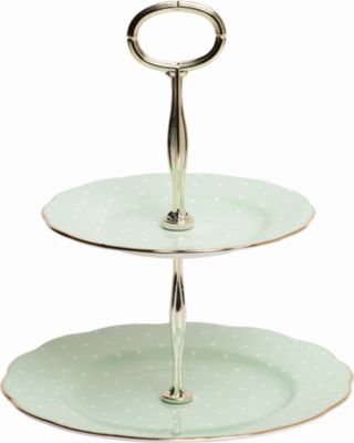 ROYAL ALBERT |J [Y re[W 2eBA[ P[L X^h Polka Rose Vintage 2-Tier Cake Stand