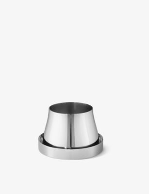 GEORG JENSEN テラ ミラーポリッシュ ステンレススチール ポット アンド ソーサー 9.8cm Terra mirror-polished stainless steel pot and saucer 9.8cm