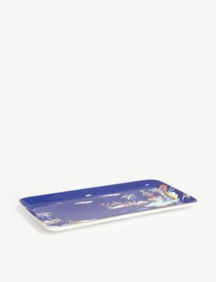 WEDGWOOD _[Xg u[ pS_ N^M[ g[ Wonderlust Blue Pagoda rectangular tray