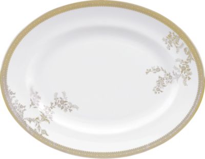 VERA WANG @ WEDGWOOD [Y S[h X[ I[o fBbV 35cm x 27cm Lace Gold small oval dish 35cm x 27cm