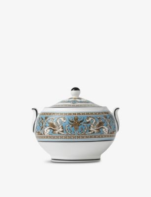 WEDGWOOD フロレンティン ターコイズ ボーンチャイナ シュガー ボウル 10cm Florentine Turquoise bone-china sugar bowl 10cm