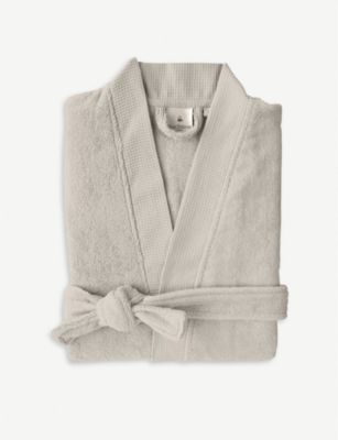 YVES DELORME AX[i Rbguh oX[u Astreena cotton-blend bathrobe #PIERRE