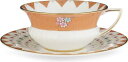 WEDGWOOD ワンダーラスト ピオニー ダイアモンド ティーカップ アンド ソーサー セット Wonderlust Peony Diamond teacup...